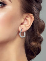 Pendientes de aro para mujer, de Plata de Ley 925, amor romántico, pendientes de aro con dije en forma de corazón para mujer, pendientes, regalos de joyería - details 4
