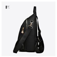 Mochilas escolares ligeras para mujer, mochila de viaje de tela Oxford negra, bolso de hombro de gran capacidad - details 4
