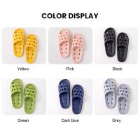 Zapatillas de playa de verano de suela gruesa para hombre, zapatillas antideslizantes de Eva para baño, sandalias para hombre, chanclas de moda para mujer, zapatillas huecas con fugas - details 10