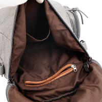 Mochila de piel sintética con decoración de remaches, bolso de hombro multifuncional con cremallera para viajes y compras - details 12