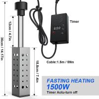 Calentador de agua de inmersión para el hogar, cubo eléctrico con temporizador, apagado automático, 2500W, enchufe europeo, Invierno - details 2