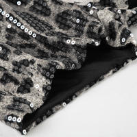 Pantalones Cortos de Lentejuelas Brillantes BUNO Mini Pantalones de Cintura Alta con Estampado de Leopardo Ropa de Calle Impactante - details 29