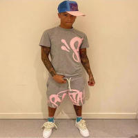Letra Impresa Tendencia de Moda Traje Hip Hop Traje de Hombre Traje de Mujer Camiseta Impresa Traje Casual Deportivo - details 4
