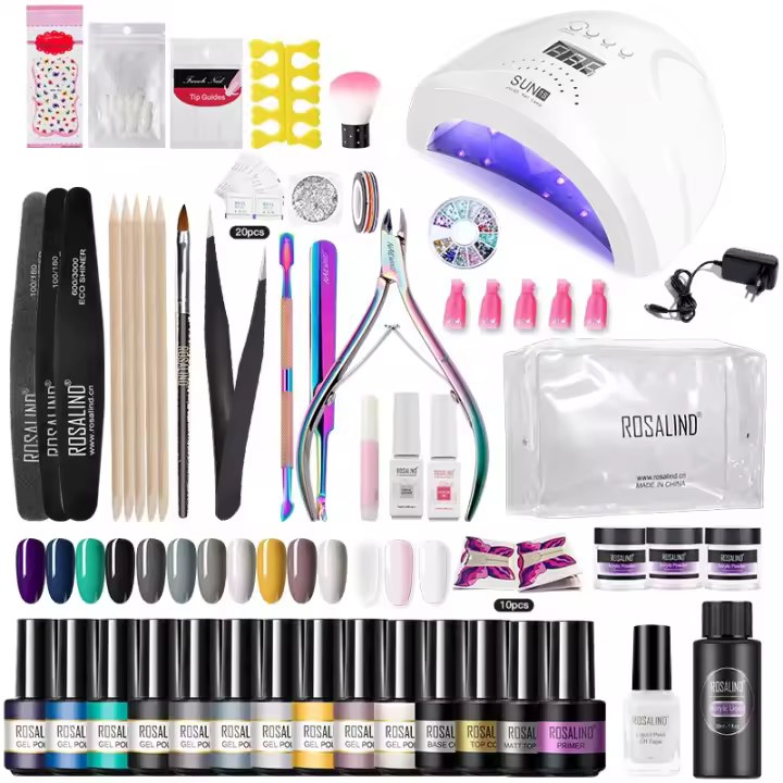 ROSALIND-Juego de esmaltes de uñas en Gel, 15 piezas, para diseño profesional de manicura, Kit de herramientas para uñas, Set de esmaltes en Gel Varnis semipermanente - 1
