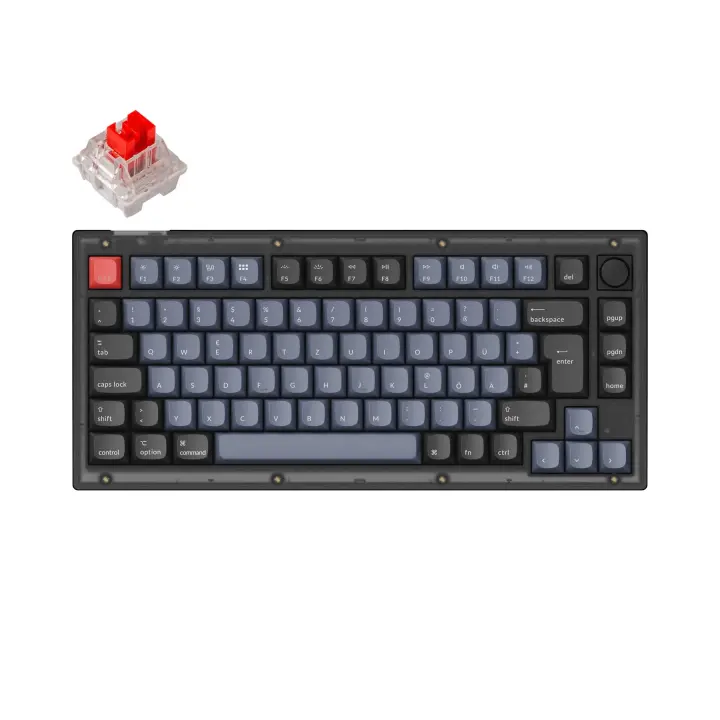 Keychron-Teclado mecánico personalizado V1 QMK, teclas con diseño ISO, ABS, retroiluminación RGB, interruptor K Pro intercambiable en caliente - 1