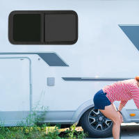 Ventana de caravana de vidrio para autocaravana Universal, 1000 mm x 400mm, con hoja de espesor, color negro - details 0