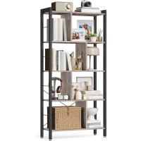 Estantería de Almacenamiento de 5 Niveles, Organizador de Oficina de Estudio, con Compartimentos, para Salón, Estilo Industrial, Marrón Rústico y Negro - details 23
