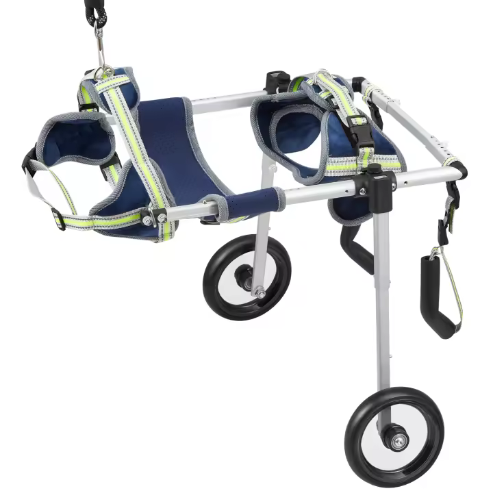 SucceBuy Silla de ruedas para perros de 2 ruedas para patas traseras, carrito ligero y ajustable para mascotas lesionadas, discapacitadas, parálisis, mascotas débiles de las extremidades traseras (S) - 1