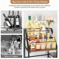 , Gran Pantalla de Vinoteca con Carrito de Bar, Soporte Copas Vino para la Decoración del Hogar, Mini Bar de Vino Whisky, Carrito de Licor para Bar, Cocina, Comedor - details 1
