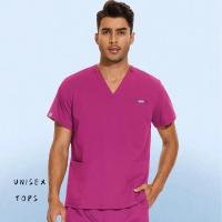 Uniforme para enfermería de Hospital, Tops para cirugía, camisas de manga corta para mujer, ropa de trabajo para clínica Dental, blusa de enfermera, ropa de médico negra - details 10