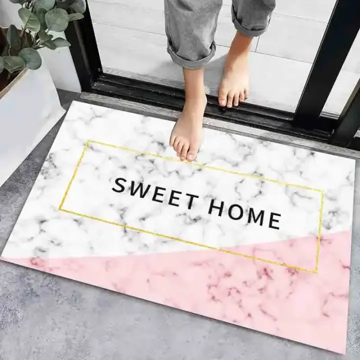 Alfombrilla antideslizante para puerta de entrada, alfombra moderna superabsorbente para baño, hogar, pasillo - 1