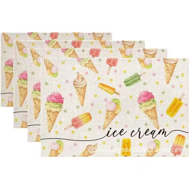 Manteles Individuales refrescantes de verano, servilletas de lino aislantes del calor, manteles de mesa, decoraciones refrescantes de limón - 1