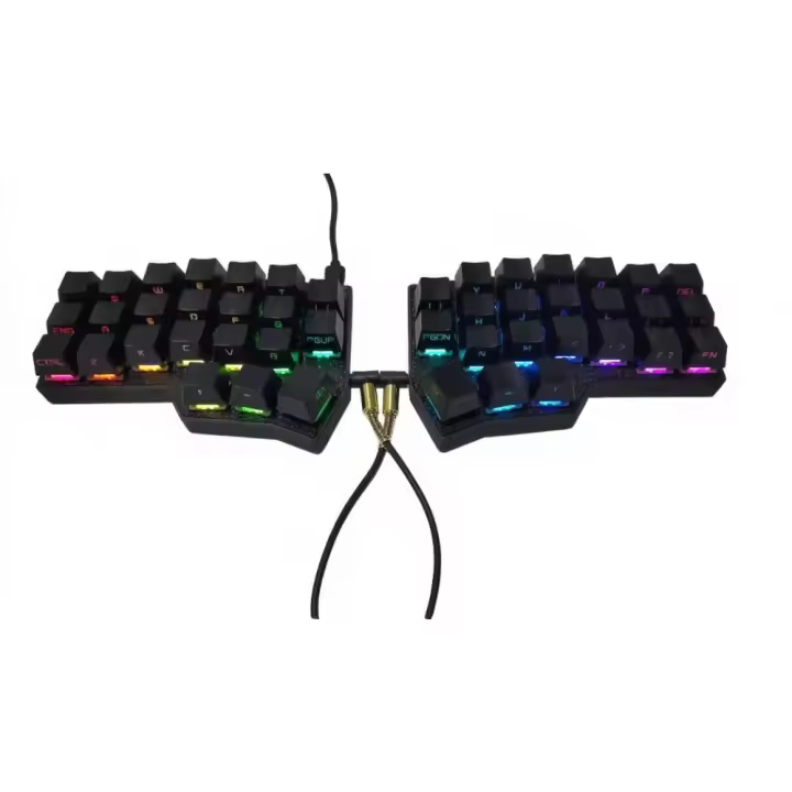 Corne V4.1 Kit de teclado separado Split Keyboard Cherry MX perfil bajo choc personalizado Hot Swap modo cableado único teclado mecánico separado Corne Mechanical Keyboard RGB QMK vial Horn para juegos disponible en blanco de teclado y accesorios Teclado - 1
