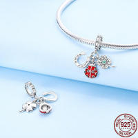 Encantos de Plata Esterlina S925 con Mariposa Flor y Corazón para Pulsera Original de 3mm Joyería Fina de Cumpleaños para Mujeres Material de Metal con Zirconia - details 2