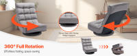 SucceBuy Silla giratoria para juegos de piso, 360 ° Silla reclinable giratoria con respaldo ajustable y soporte lumbar, sofá plegable para video - details 4