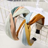 Diadema con lazo anudado cruzado para niña, bandas antideslizantes para el cabello de tela, diadema de Aro para la cabeza a rayas, novedad - details 4