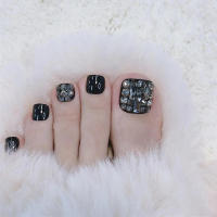Set de manicura de uñas postizas redondas, 24 piezas, estilo gótico, para festivales, cosméticos para fiestas - details 1
