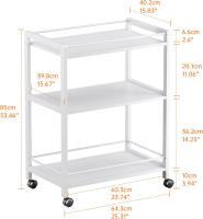 Bar de 3 Niveles, Carro de Bebidas con Ruedas y Estantes, Carrito de Bar rodante para Cocina Hogar Salón, Marrón Rústico y Negro - details 19