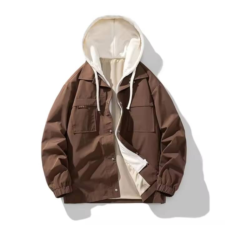 Chaqueta falsa de dos piezas para hombre, ropa de trabajo informal holgada que combina con todo, Tops de primavera y otoño, novedad de 2024 - 1