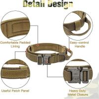 Collares tácticos con correa perro, Collar militar nailon ustable para perros medianos grandes, entrenamiento de pastor alemán y - details 3