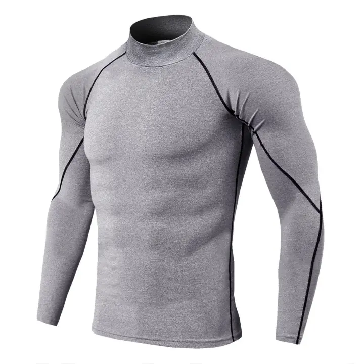 Famgem Camiseta Deportiva Para Hombre Secado Rápido Camiseta De Correr Con Manga Larga Compresión Para Gimnasio Fitness Rashguard - 1