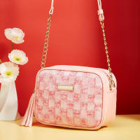 Bolso bandolera pequeño de mujer vintage a cuadros con diseño de borlas y bolsillo cruzado elegante para almacenamiento y estilo - details 5