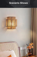 TOMAXIN B&B lámpara de pared retro con ambiente cálido, lámpara de pared de cuerda de cáñamo junto a la cama del pasillo - details 1