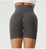 Pantalones cortos de yoga para levantamiento de glúteos para mujer, cintura alta, control de barriga, fruncidos - details 2
