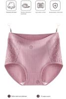Bragas de cintura alta para mujer, ropa interior de algodón sin costuras, Sexy, Triangular, 3 piezas - details 0