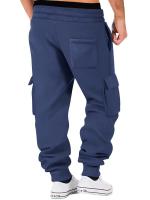 Pantalones de Sudadera para Hombres Ajuste Recto, Manga Larga, Multiple Bolsillos, Cordón, Ropa de Calle y Deportiva - details 8