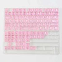 Pink Transparent Theme Keycap 114Key PC Custom Original Girl Cherry Profile Gaming Key Cap for nical Keyboard - details 4