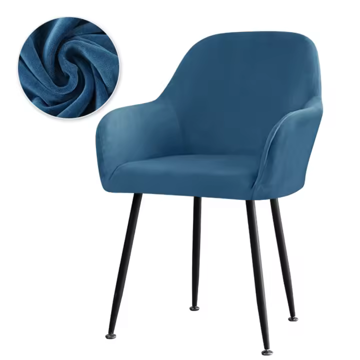 Funda de silla de comedor de alta gama Forcheer Funda de asiento de terciopelo elástica de spandex para sala de estar - 1
