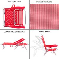 Pack 2 Sillas Playa Plegables |   Ligera Portátil |   Baja y Reclinable de 4 Posiciones |   para Camping, Piscina, Terraza o Jardín Aguamarina - details 10