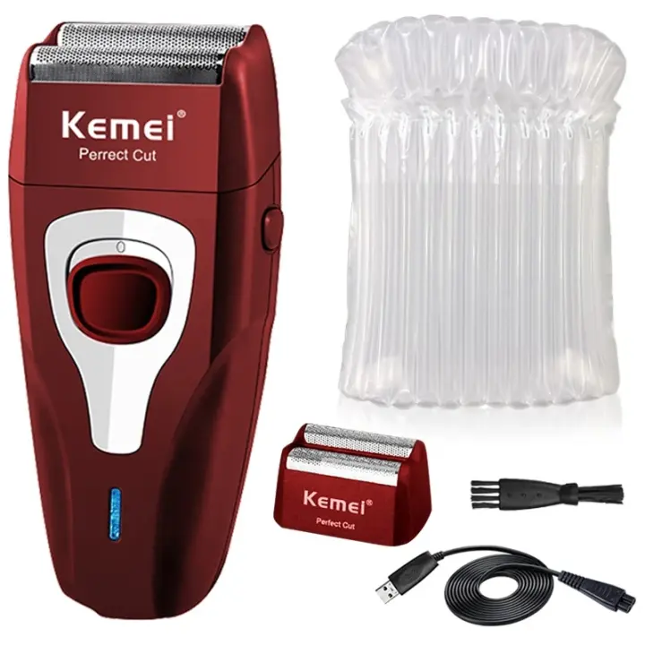 Kemei 1123 rechargeable electric shaver hair beard powerful electric razor for men bald head shaving machine with extra mesh - 1