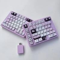 Jin75 Teclado Inalámbrico Modo Único 2.4G Dongle Color Rosa Morado y Negro Teclado Mecánico Personalizable con Intercambio Térmico VIAL Color Rosa Accesorios para Teclado DIY Juego de Teclado. - details 8
