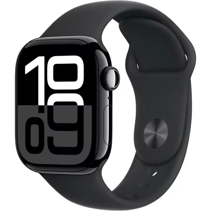 Apple Watch Series 10 [GPS, 46 mm] - Caja de aluminio azul con correa deportiva negra, M/L (renovado) - 1
