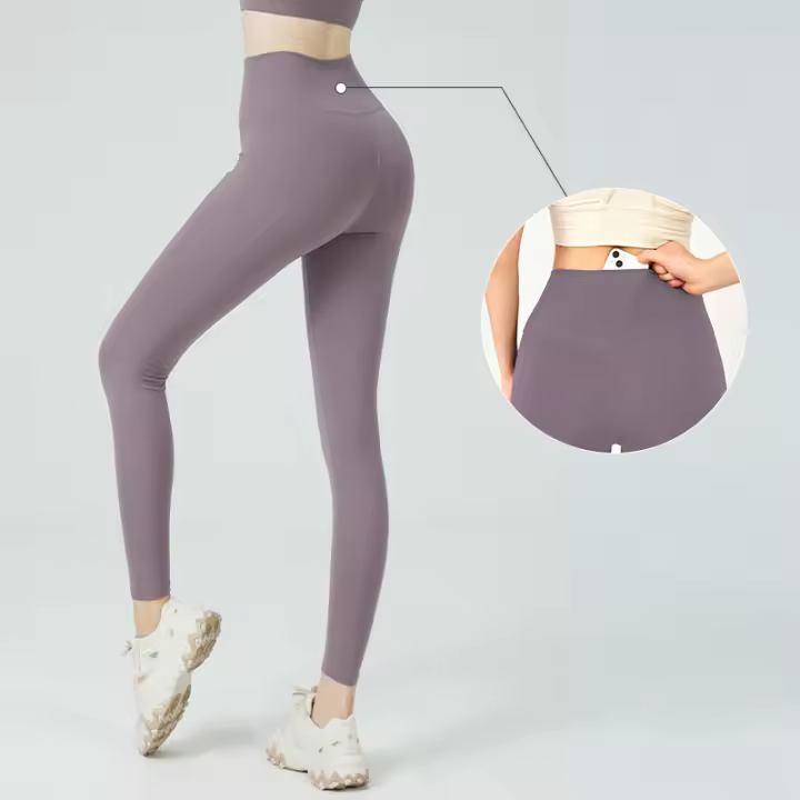 Pantalones de Yoga y Deporte para Mujer ZHUMU GYM con Bolsillo Leggings de Gimnasio con Cintura Alta Push Up Sensación Desnuda Para Primavera Verano Otoño Invierno Material Exterior de Nylon y Spandex - 1