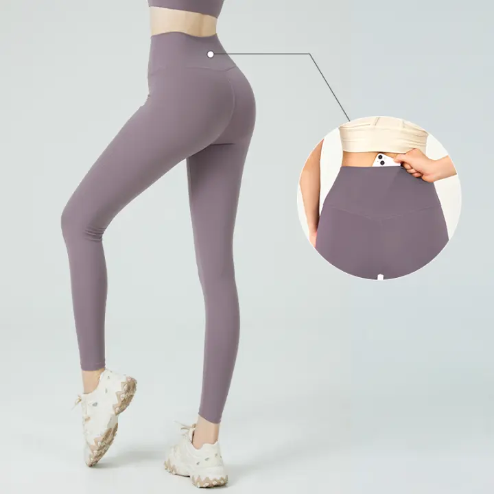 Pantalones de Yoga y Deporte para Mujer ZHUMU GYM con Bolsillo Leggings de Gimnasio con Cintura Alta Push Up Sensación Desnuda Para Primavera Verano Otoño Invierno Material Exterior de Nylon y Spandex - 1
