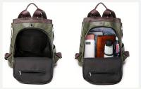 Mochila Retro de cuero PU suave para mujer, bolso de una tira, bolso de viaje corto impermeable antirobo para exteriores - details 5
