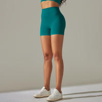 Hamidou-pantalones cortos de Yoga para mujer, Shorts deportivos de cintura alta, sin costuras, con realce de glúteos, para gimnasio, entrenamiento de verano - details 20