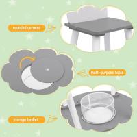 Redonda y 2 Sillas en Edad Preescolar Muebles para Niños 59,5 cm x 46 cm Blanco+Gris - details 4