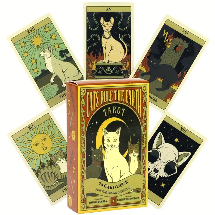 Juego de mesa de oráculo Cat Dominates The Earth Card, juego interactivo, juego de fiesta, juego de vacaciones, regalo de Pascua, 1 unidad - 1