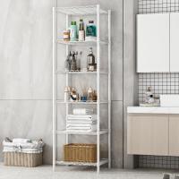 Estantería de metal de 6 niveles, unidad de almacenamiento de cocina de alambre, estante de pie resistente para organización de lavandería (plateado) - details 10
