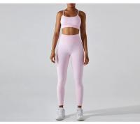 Pantalones deportivos ajustados de secado rápido para mujer, pantalones de Yoga ajustados, pantalones de Yoga de punto sin costuras, pantalones de chándal transpirables antitratamiento para gimnasio y Fitness - details 11