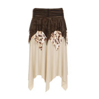 BUNO-faldas escalonadas de malla con estampado de leopardo para mujer, falda larga Irregular bohemia de cintura baja, - details 7