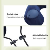 Almohada de viaje inflable en forma de U creativa, cojín de soporte para el cuello suave con presión manual, con bolsa de almacenamiento, almohadilla portátil para reposacabezas de coche - details 7