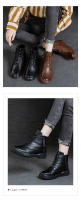 Botas cortas de realce interior de cuero botas de caballero finas de suela gruesa zapatos de mujer versátiles - details 7