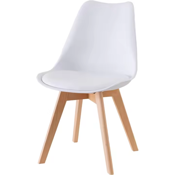 Silla de Comedor o de Trabajo con Patas de Madera, Silla Ergonómica con Cojín Integrado, 50X48X82 cm - 1