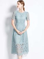 Elegante Vestido de Verano de Encaje Vintage JAMERARY Manga Corta, Espalda Elegante, Moda para Mujeres - details 1
