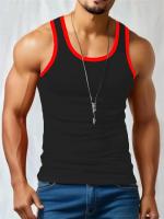 Chaleco Simple de color sólido para hombre, chaleco sin mangas con estampado 3D de moda de verano, deportes informales y cómodos de secado rápido de gran tamaño - details 6